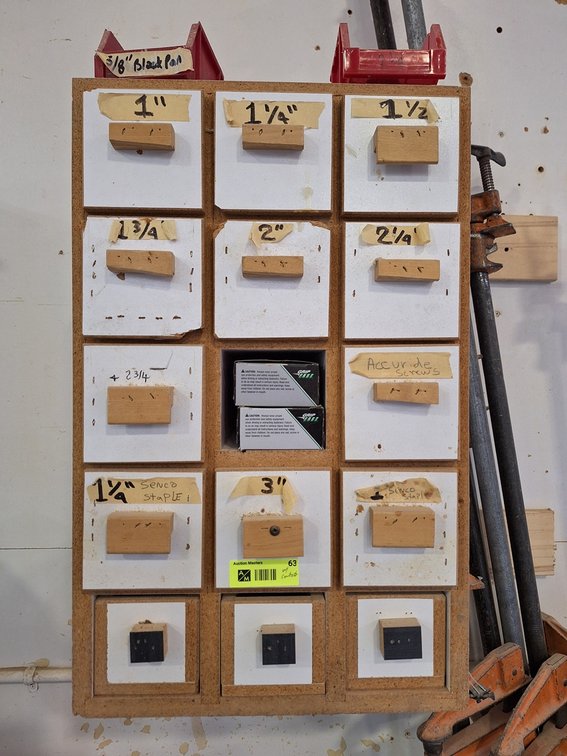 Wall Hardware Cabinet with Contents, 15"x14"x24"
