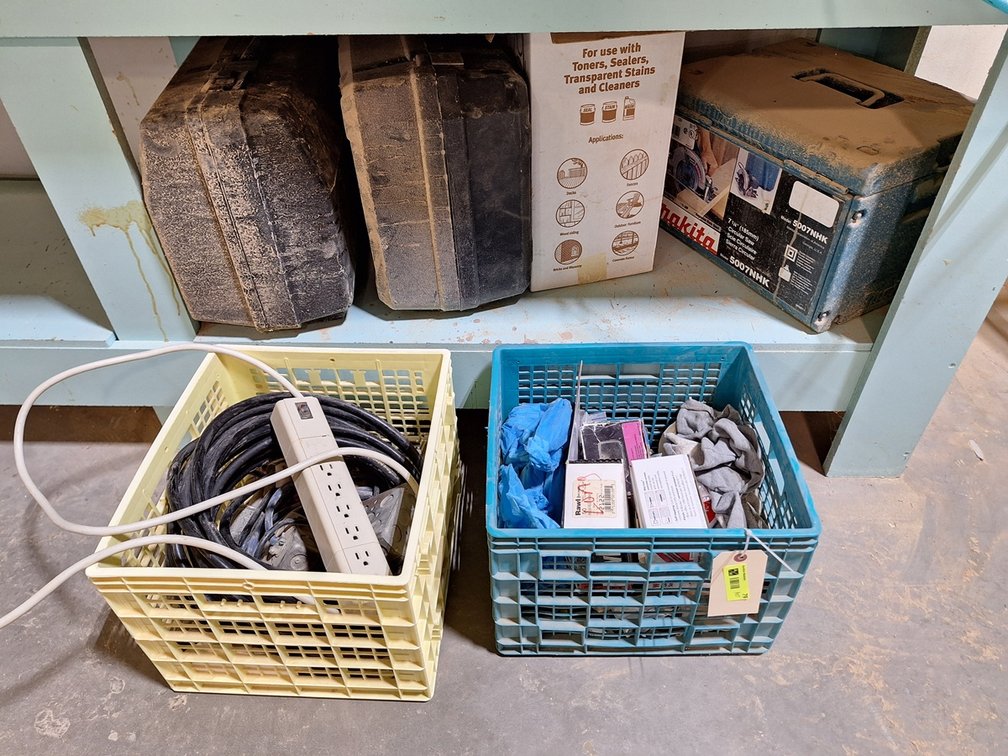Contents of 2 Bins, Empty Tool Cases