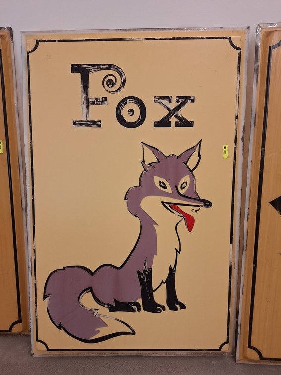 Poly "Fox" MN State Fair Parking Sign Face, 45.5"x2"x69.5"