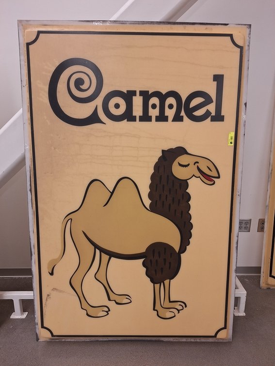 Poly "Camel" MN State Fair Parking Sign Face, 45.5"x2"x69.5"