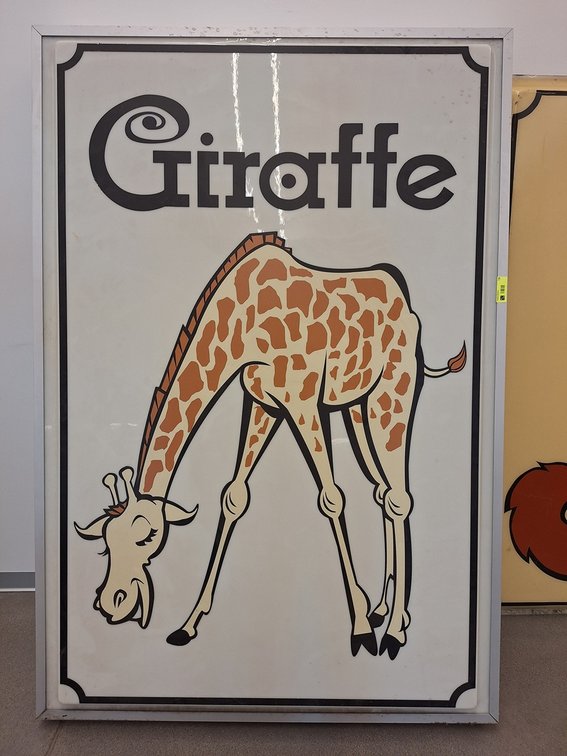 Lighted "Giraffe" MN State Fair Parking Sign, 49"x9"x72"