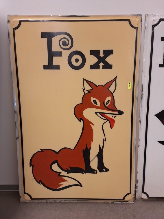 Poly "Fox" MN State Fair Parking Sign Face, 45.5"x2"x69.5"
