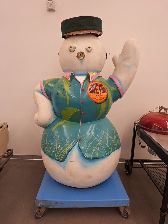 MN State Fair Snow Lady Sculpture on Wheels, 36"x36"x75"