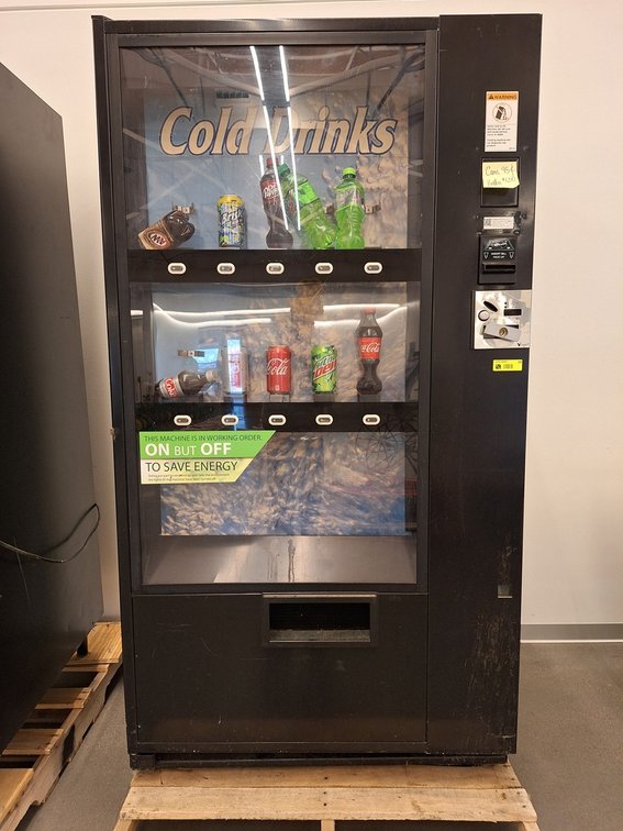 Vendo Cold Drink Vending Machine, Model 540414009, Serial 725868, 115V, No Key, 40"x30"x72"