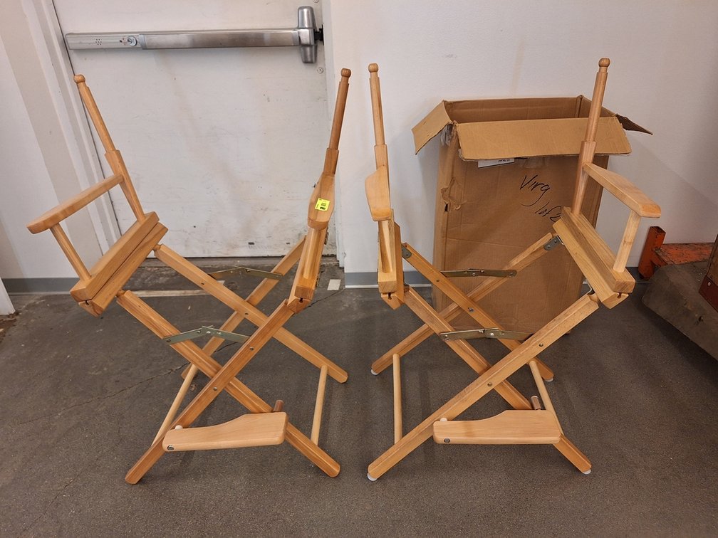 2 Wood Director's Chair Frames