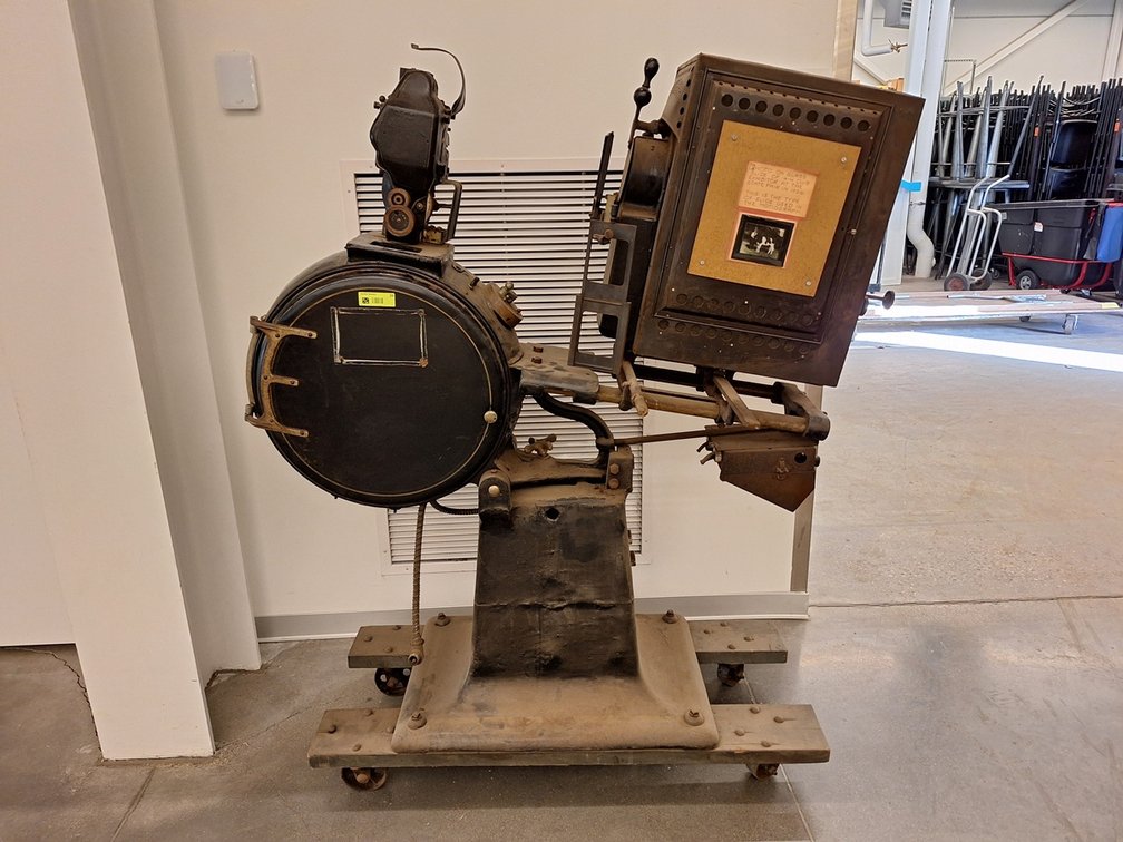 Vintage Film Projector on Wheels, 44"x19"x60"