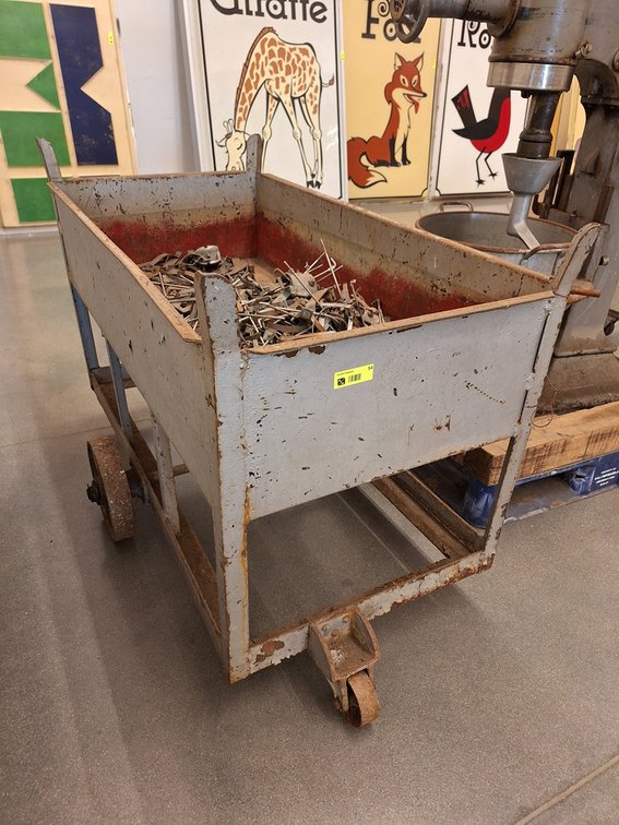 Metal Cart with Contents, 50"x25"x34"