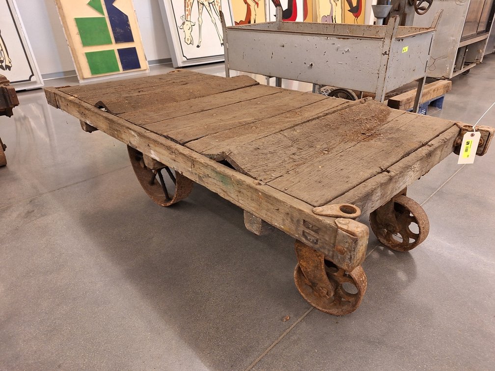 Vintage Wood/Metal Cart, 80"x36"