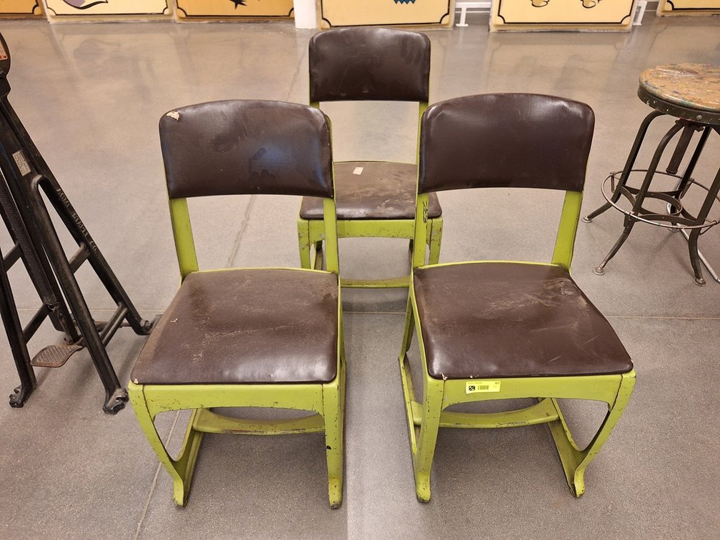 3 Metal Frame Chairs
