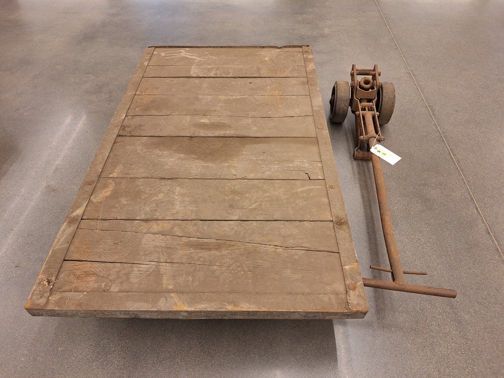 Vintage Wood/Metal Cart with Pull Handle, 60"x36"