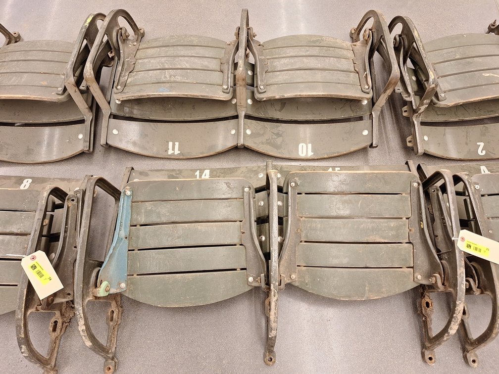 4 Wood/Metal Seats from MN State Fair Coliseum (Circa 1950's), 2 Sets of 2