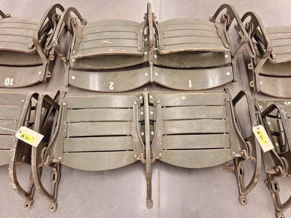 4 Wood/Metal Seats from MN State Fair Coliseum (Circa 1950's), 2 Sets of 2