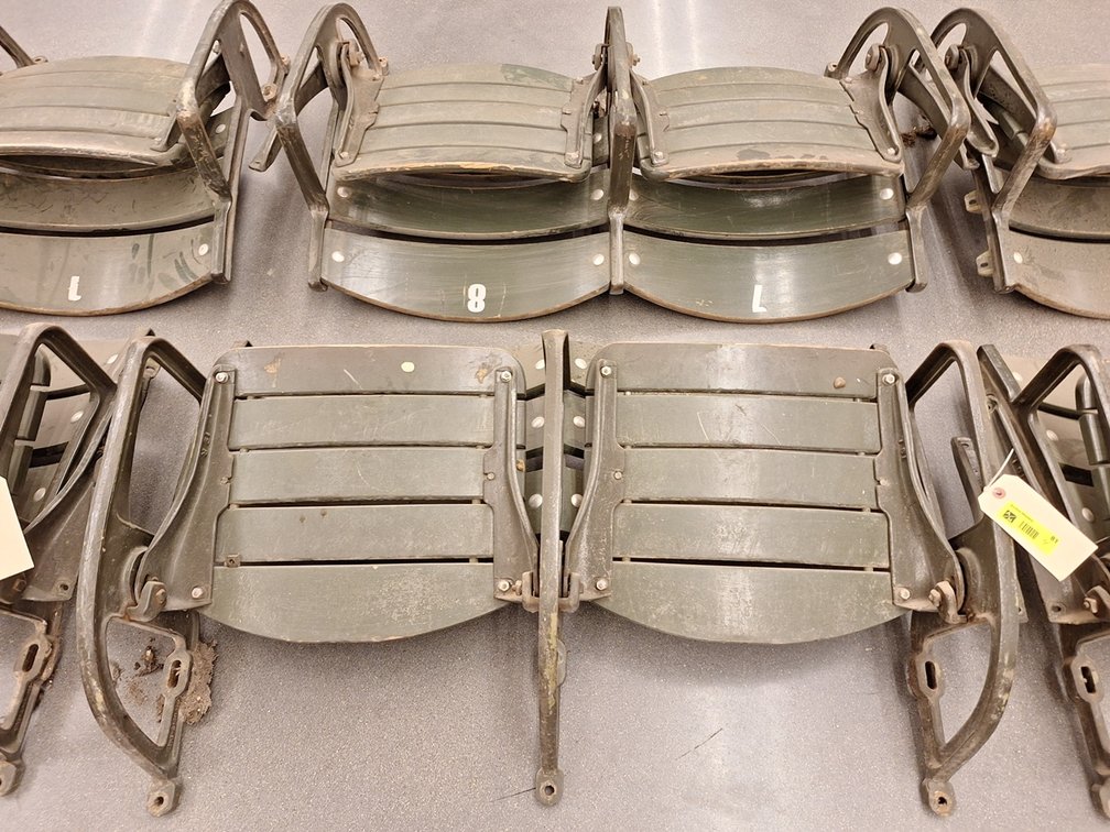 4 Wood/Metal Seats from MN State Fair Coliseum (Circa 1950's), 2 Sets of 2