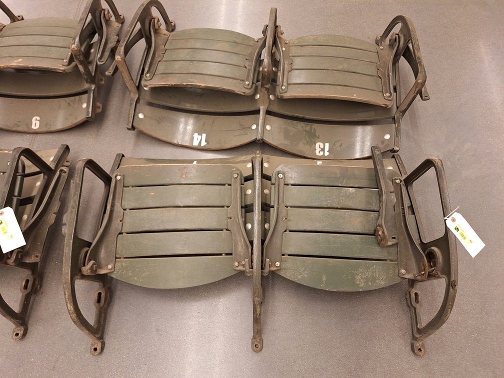 4 Wood/Metal Seats from MN State Fair Coliseum (Circa 1950's), 2 Sets of 2