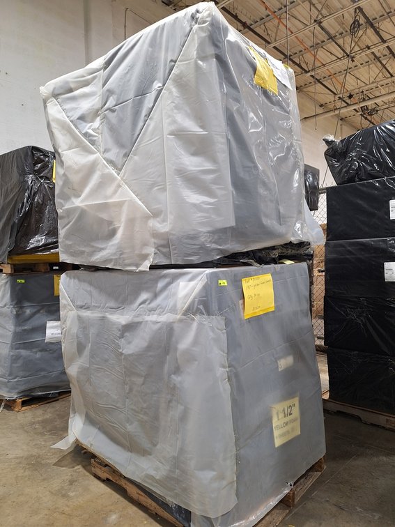 2 Pallets- 1/5" Yellow Foam Sheets, 30/Pallet