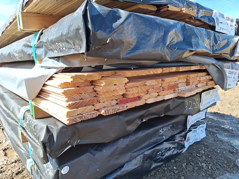 Hemlock 1"x4" Outs Beaded Ceiling KD, 11' to 17' Lengths, 1048 Linear Feet, 272 Sq. Ft.