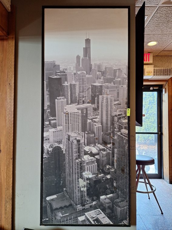 Aerial Photo of Chicago on Hanging Door, 31.5"x78"