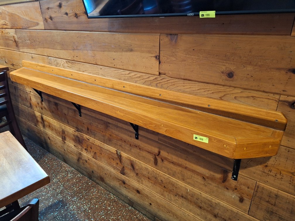2 Wood Bar Rails, 98"x10" & 23"x12"