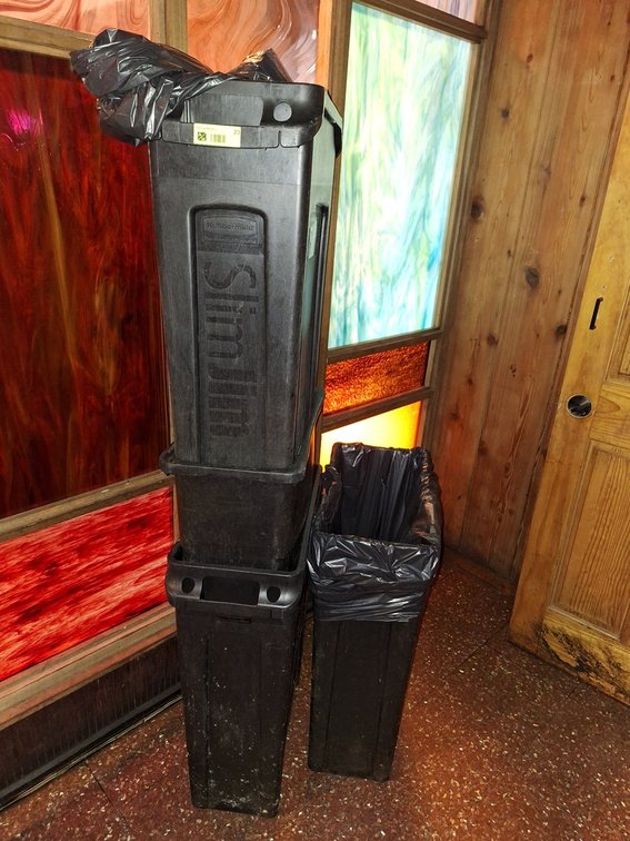 4 Rubbermaid Slim Jim Trash Cans