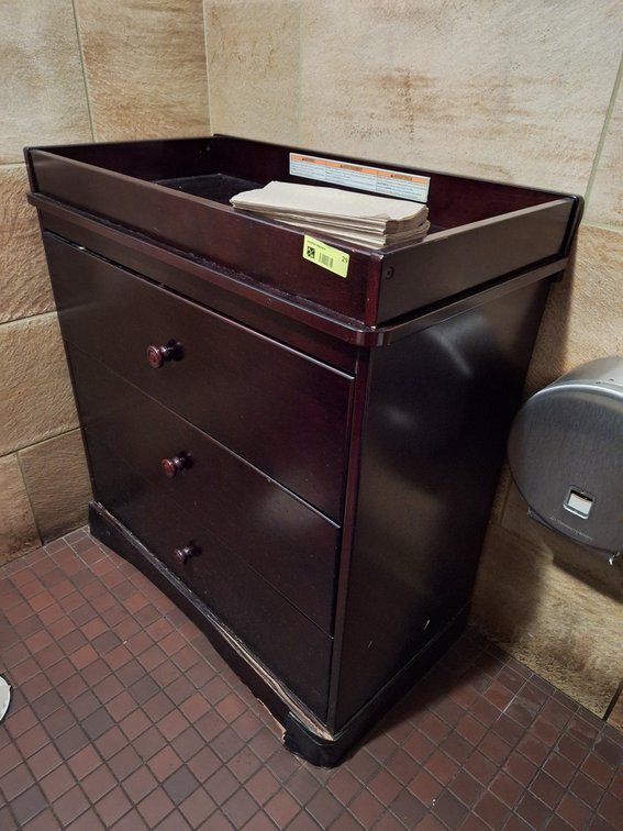 Wood Cabinet/Baby Changing Station, 34"x18"x36"