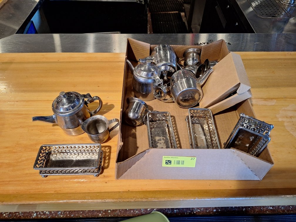 Assorted SS Creamer Containers, Sugar Trays