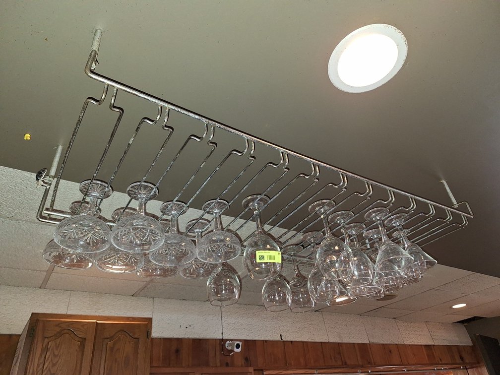 Hanging Rack with Assorted Glassware