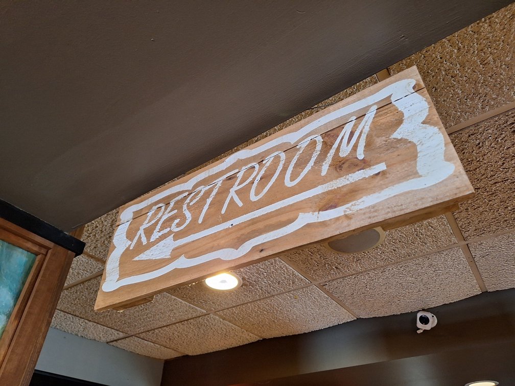 Wood Restroom Sign, 24"x9"