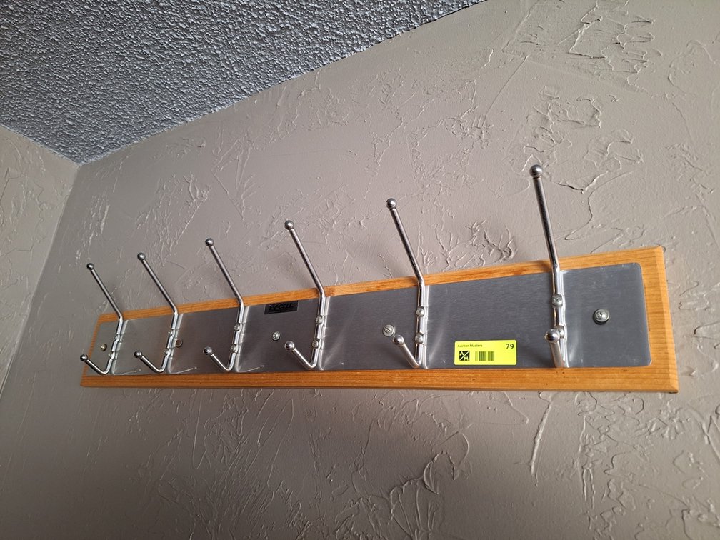 6 Place Wall Mount Coat Rack, 36"