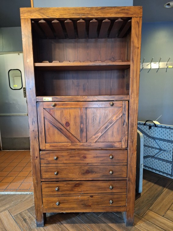 Wood Cabinet/Wine Rack, 36"x17"x73"