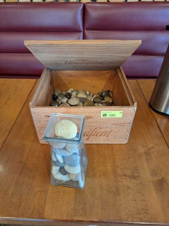 Decorative Rocks/Wood Box