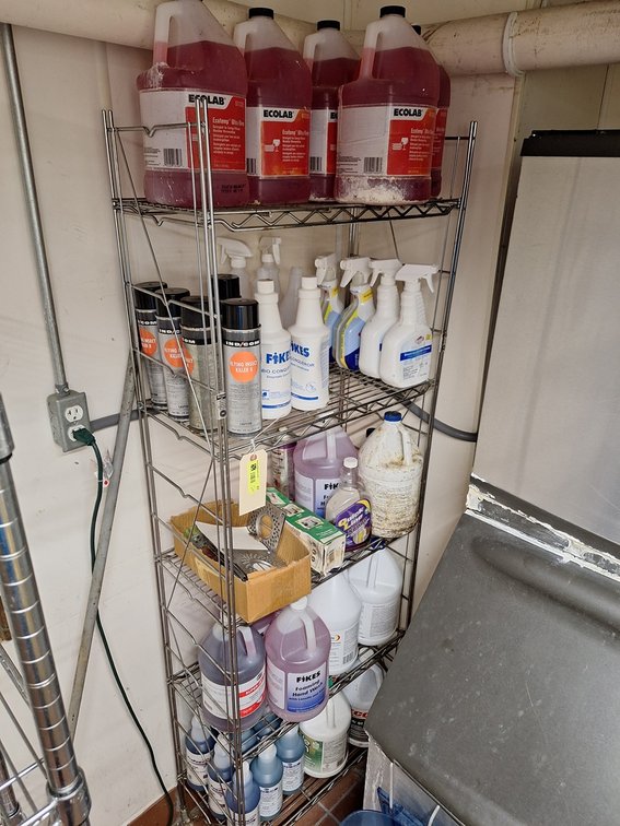 5 Tier Wire Rack with Contents, 24"x14"x72"