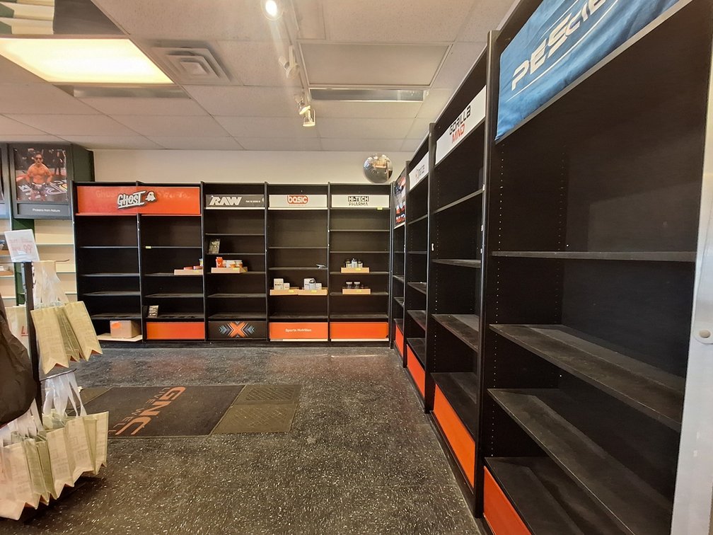 9 Sections Black Retail Shelving, 36"x16"x98" Each