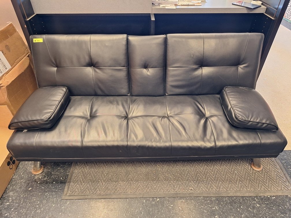 Leather Like Couch Futon, 65"