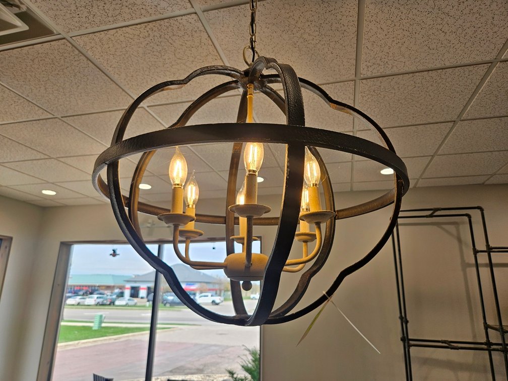 Hanging Metal Light Fixture, 24"x22"