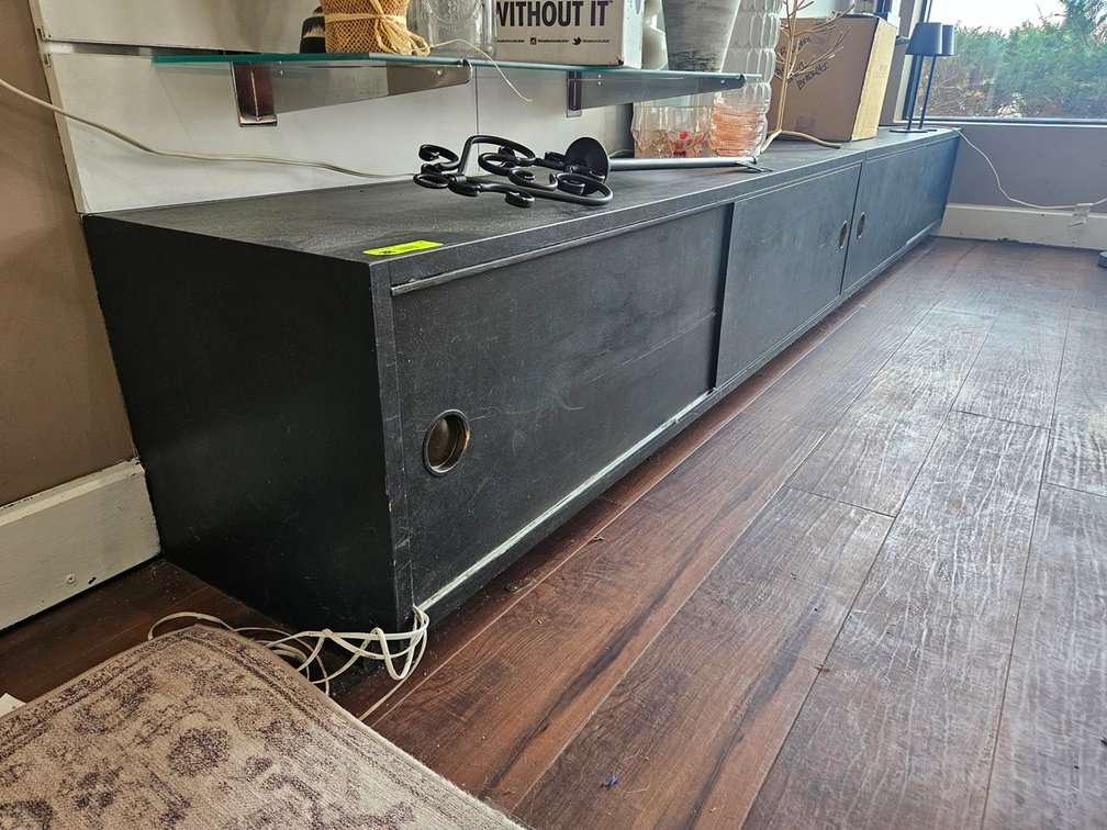 2 Wood Storage Cabinets, 60"x16"x16"
