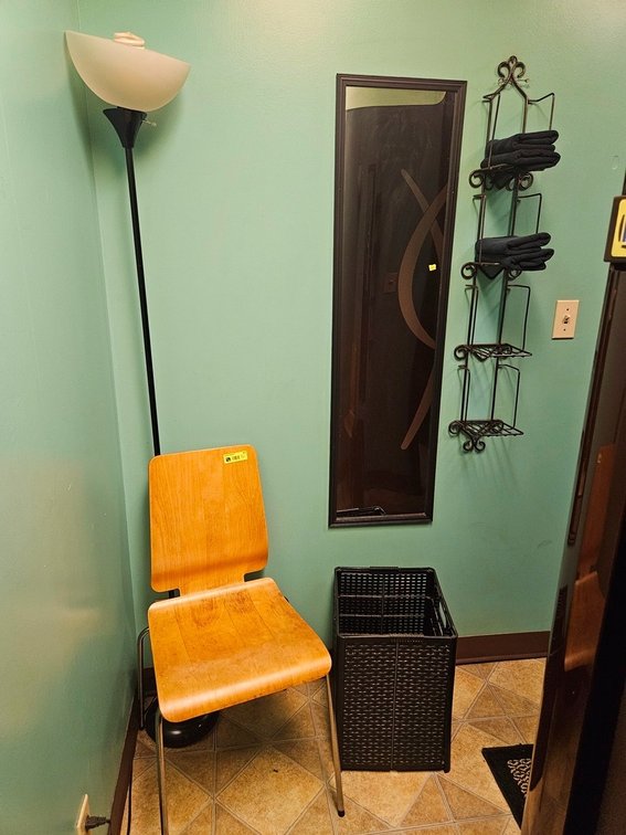 Assorted, Chair, Mirror, Wall Shelf, Floor Lamp, Wood Shelf