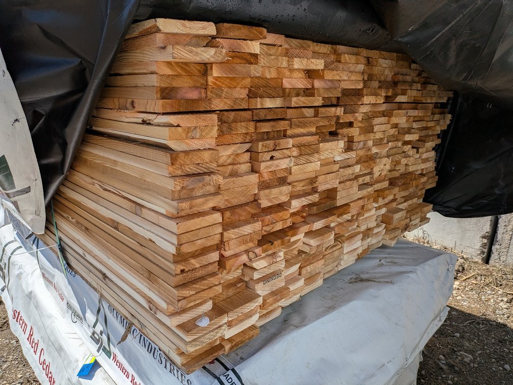 Western Red Cedar 1"x4" Utility S1S2E Grn R/L, 6' Lengths, 2496 Linear Feet