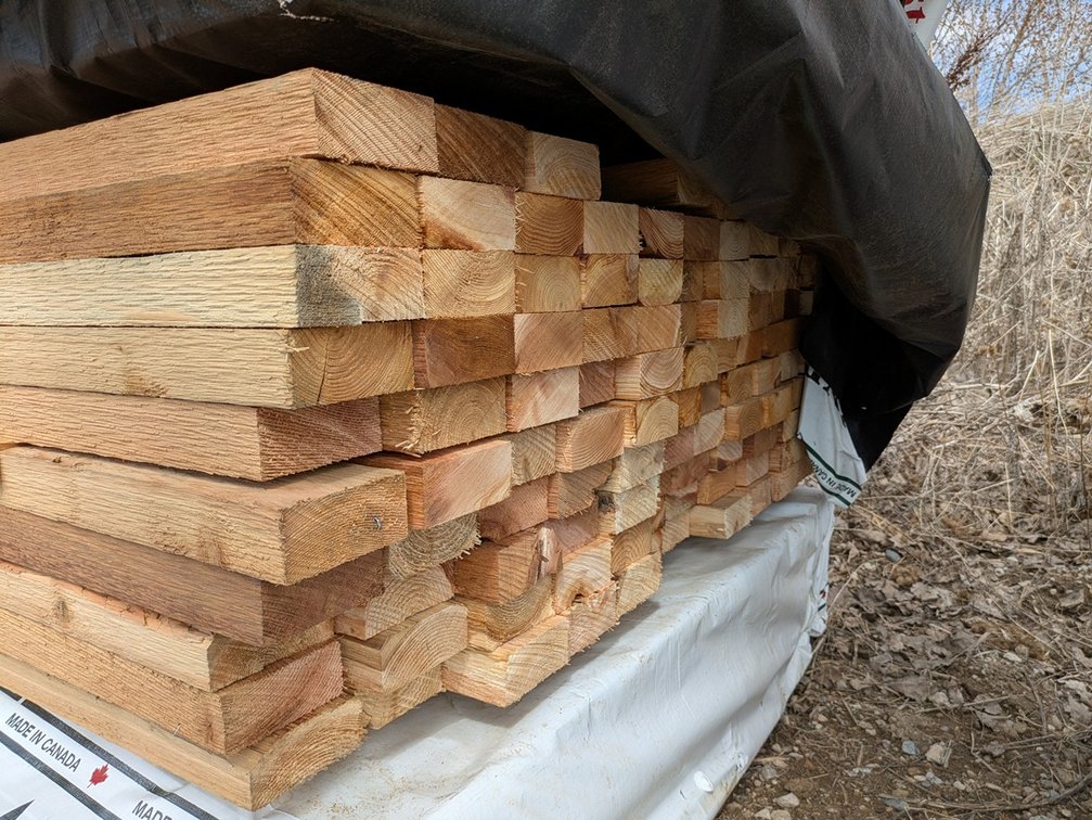 Western Red Cedar 2"x4" Utility Rgh Head Gm R/L, 8' to 12' Lengths, 1075 Linear Feet