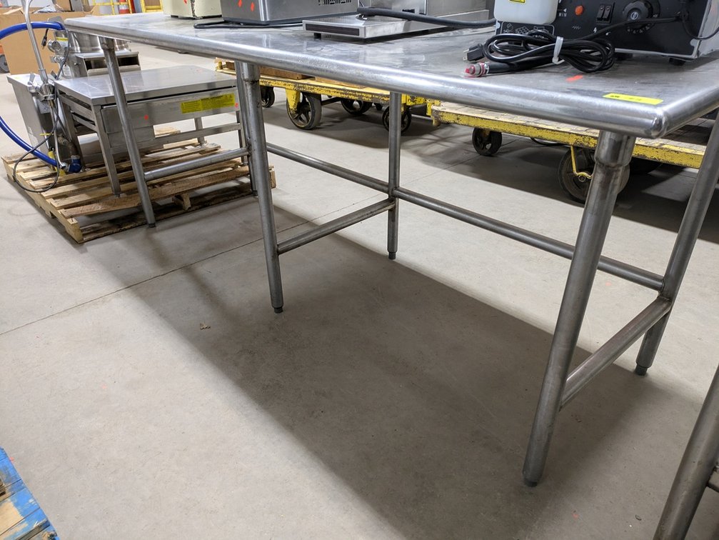 SS Prep Table with Backsplash, 83"x30"x34"