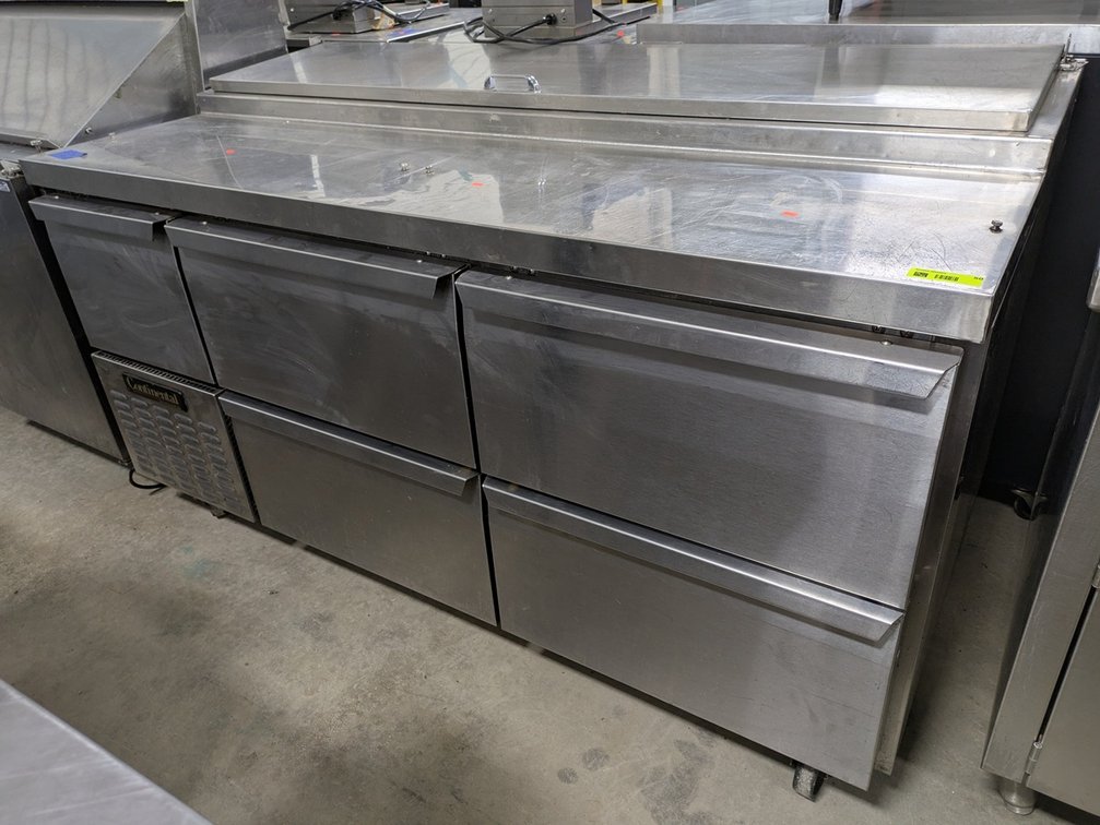 Continental SS Refrigerated Prep Table on Wheels, Model: CPA68, 68"x35"x38"