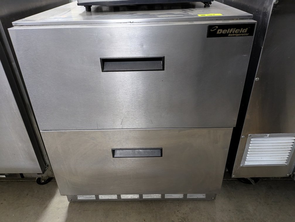 Delfield 2-Drawer Refrigerator on Wheels, Model: UCD4427N-STAR1, 27"x31 1/2"x32"