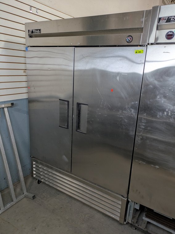 True SS 2-Door Commercial Freezer on Wheels, T-49DT, 54"x30"x83"