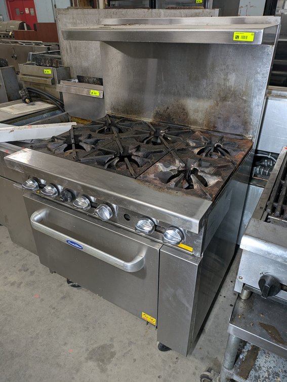 Cook-Rite SS 6-Burner Gas Range/Oven on Wheels, Model: AGR-6B, 36"x37"x57"