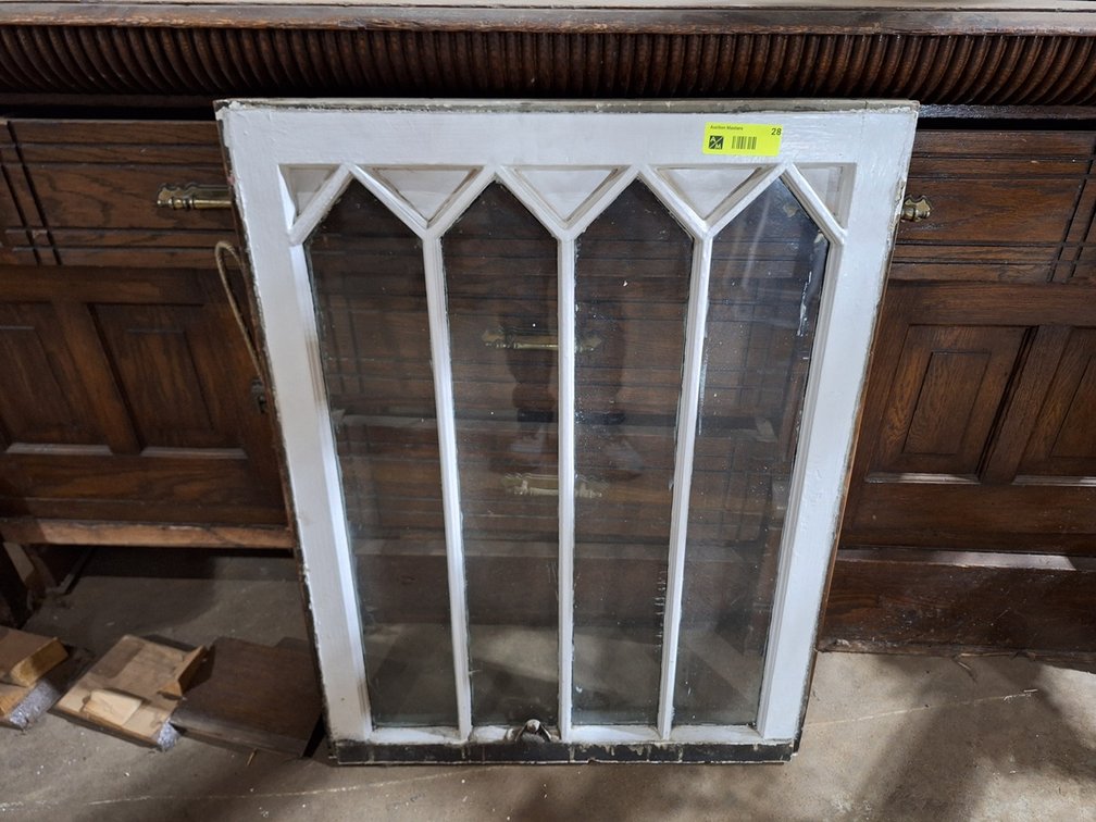 Decorative Wood Framed Window Shelf, 24"x32"