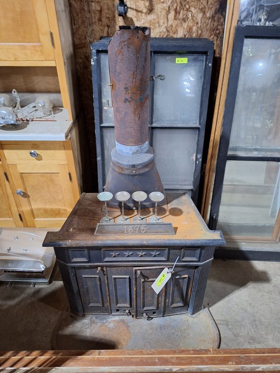 Vintage Metal Fireplace Insert, 32.5"x15.5"x56"