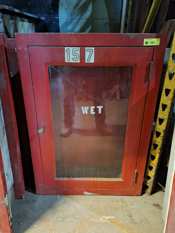 Metal/Glass Fire Extinguisher Wall Insert, 27.5"x9"x38"