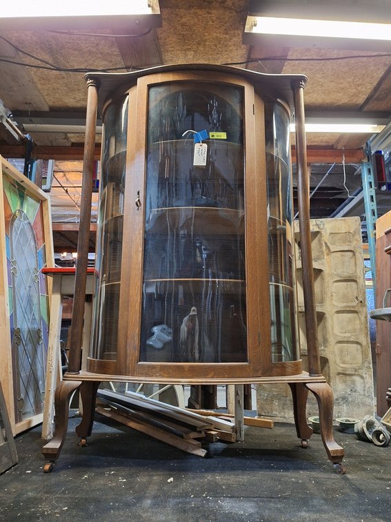 Vintage Curio Cabinet, 38"x14"x60"