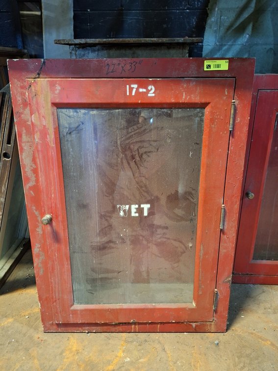 Metal/Glass Fire Extinguisher Wall Insert, 27.5"x9"x38"