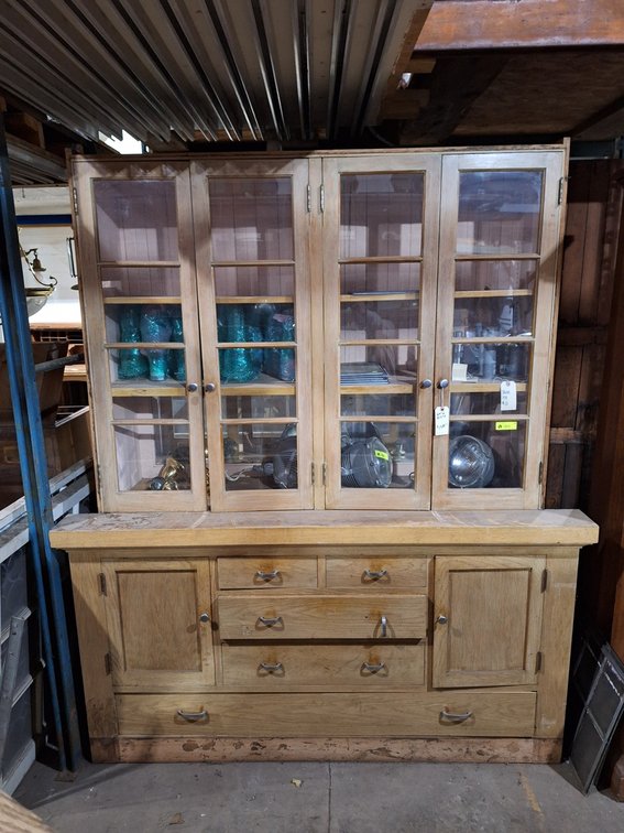 Wood/Glass Built-In Cabinet, 69"x21"x81.5"