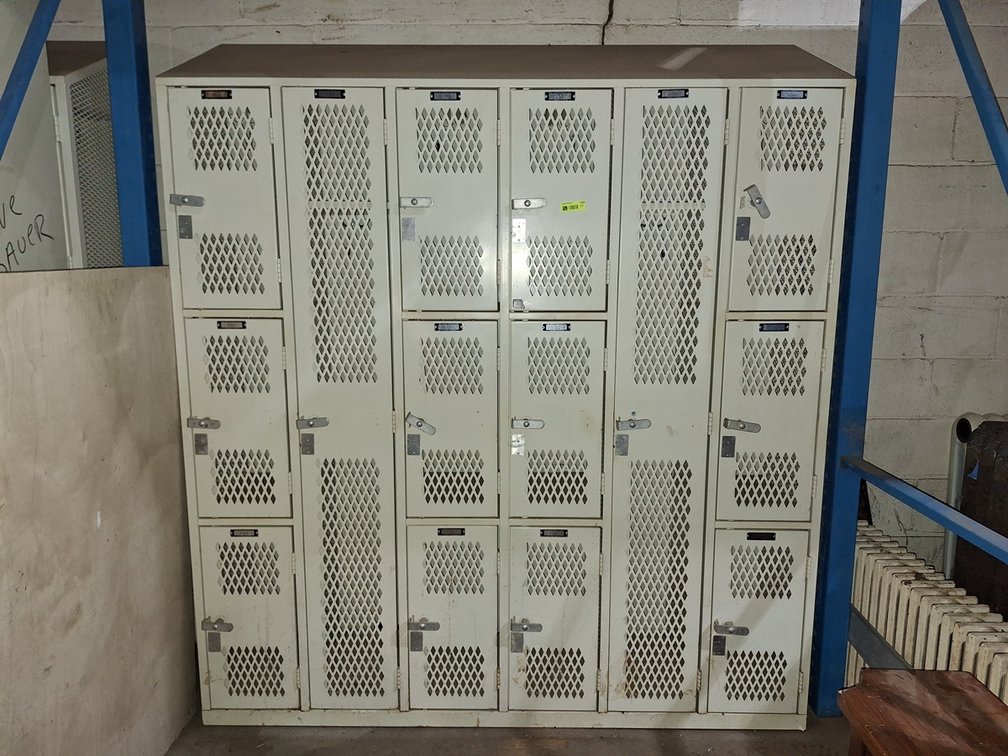 8 Metal Locker Sections, 71.5"x18"x84" Each